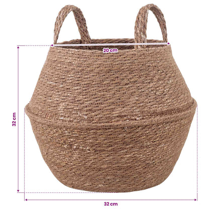vidaXL Plant Pot with Handles 2 pcs Natural Ø 32 x 32 cm 100% Seagrass