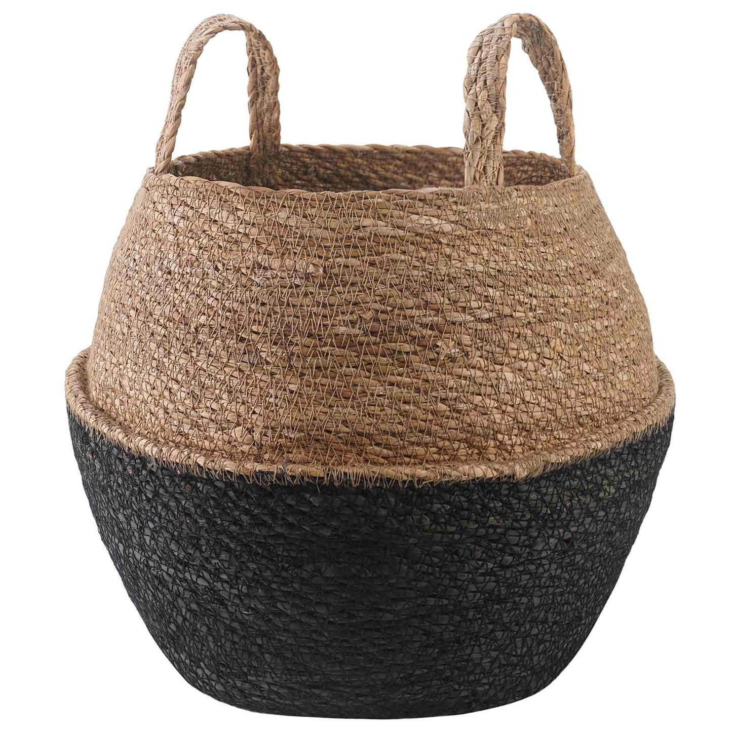 vidaXL Plant Pot with Handles Black Ø 32 x 32 cm 100% Seagrass