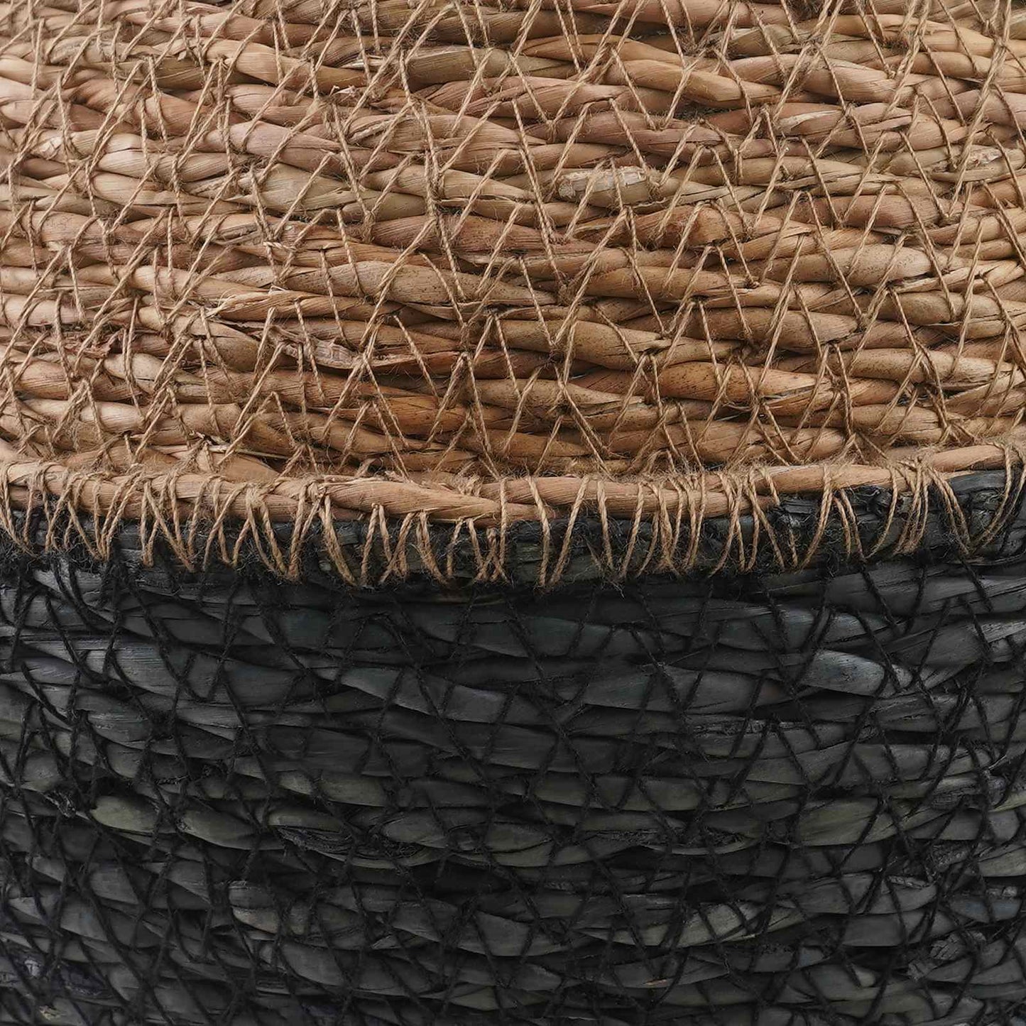 vidaXL Plant Pot with Handles 2 pcs Black Ø 32 x 32 cm 100% Seagrass