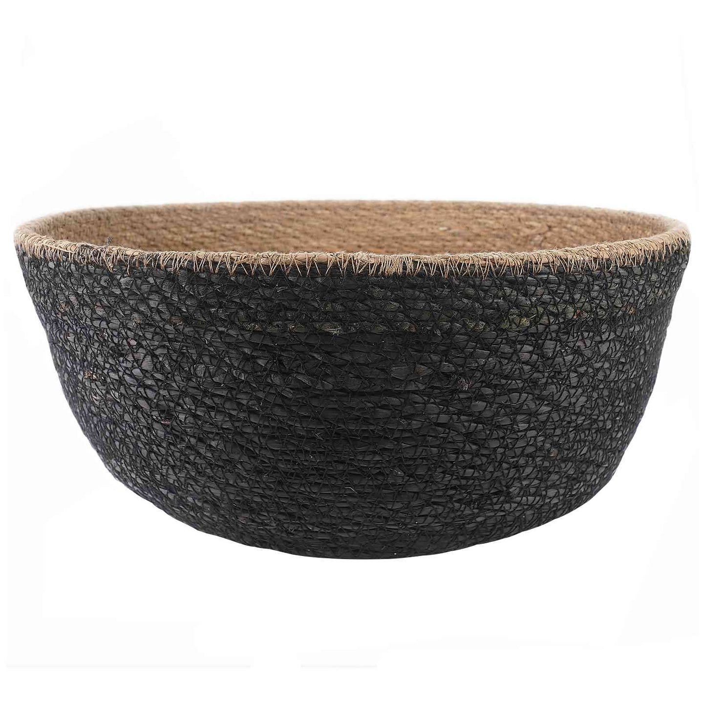 vidaXL Plant Pot with Handles Black Ø 45 x 36 cm 100% Seagrass