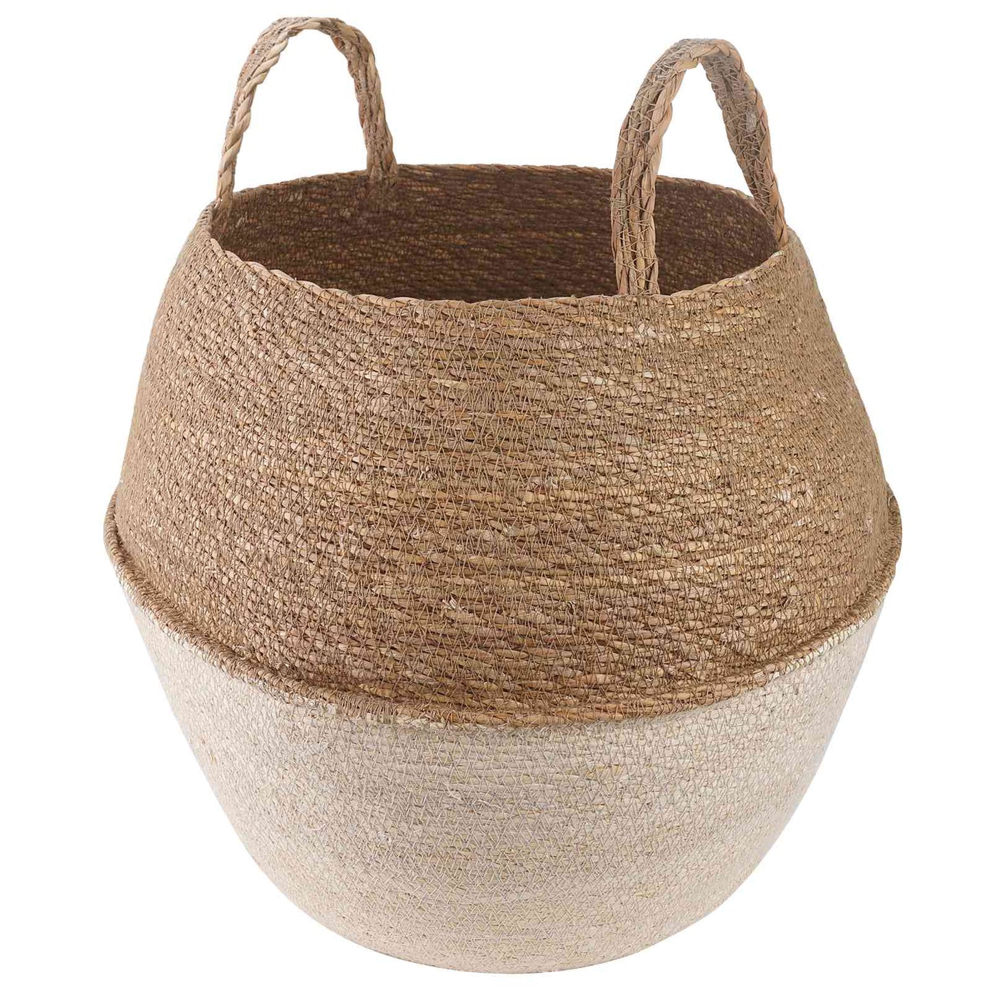 vidaXL Plant Pot with Handles White Ø 32 x 32 cm 100% Seagrass