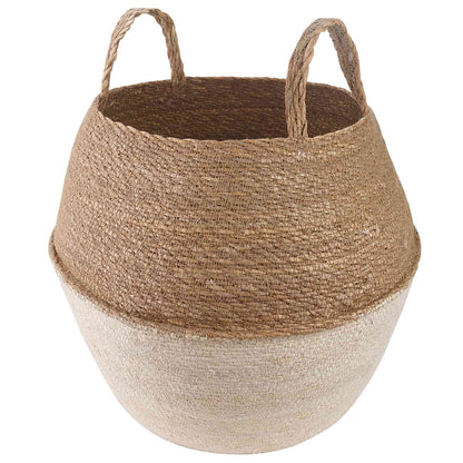 vidaXL Plant Pot with Handles White Ø 32 x 32 cm 100% Seagrass