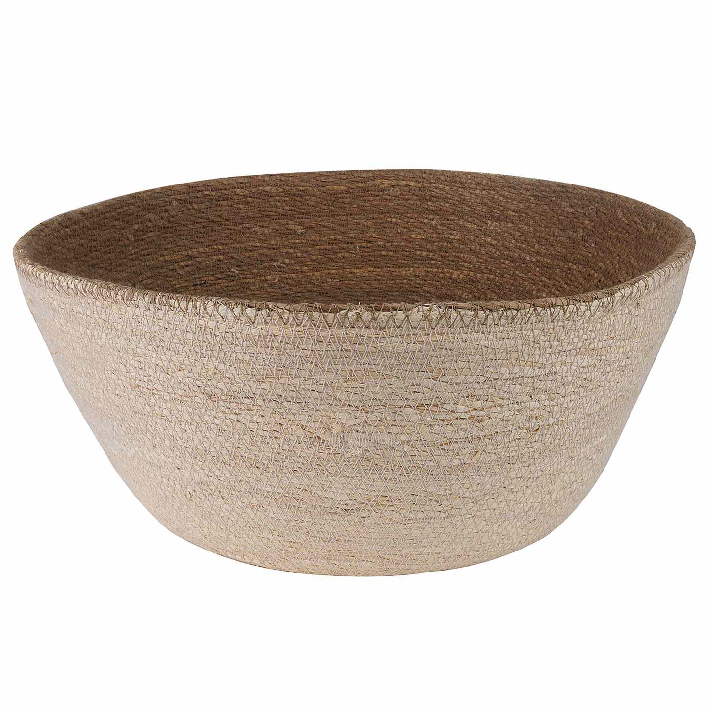 vidaXL Plant Pot with Handles 2 pcs White Ø 32 x 32 cm 100% Seagrass