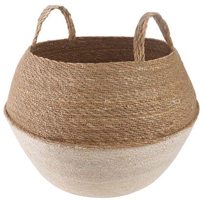 vidaXL Plant Pot with Handles White Ø 45 x 36 cm 100% Seagrass