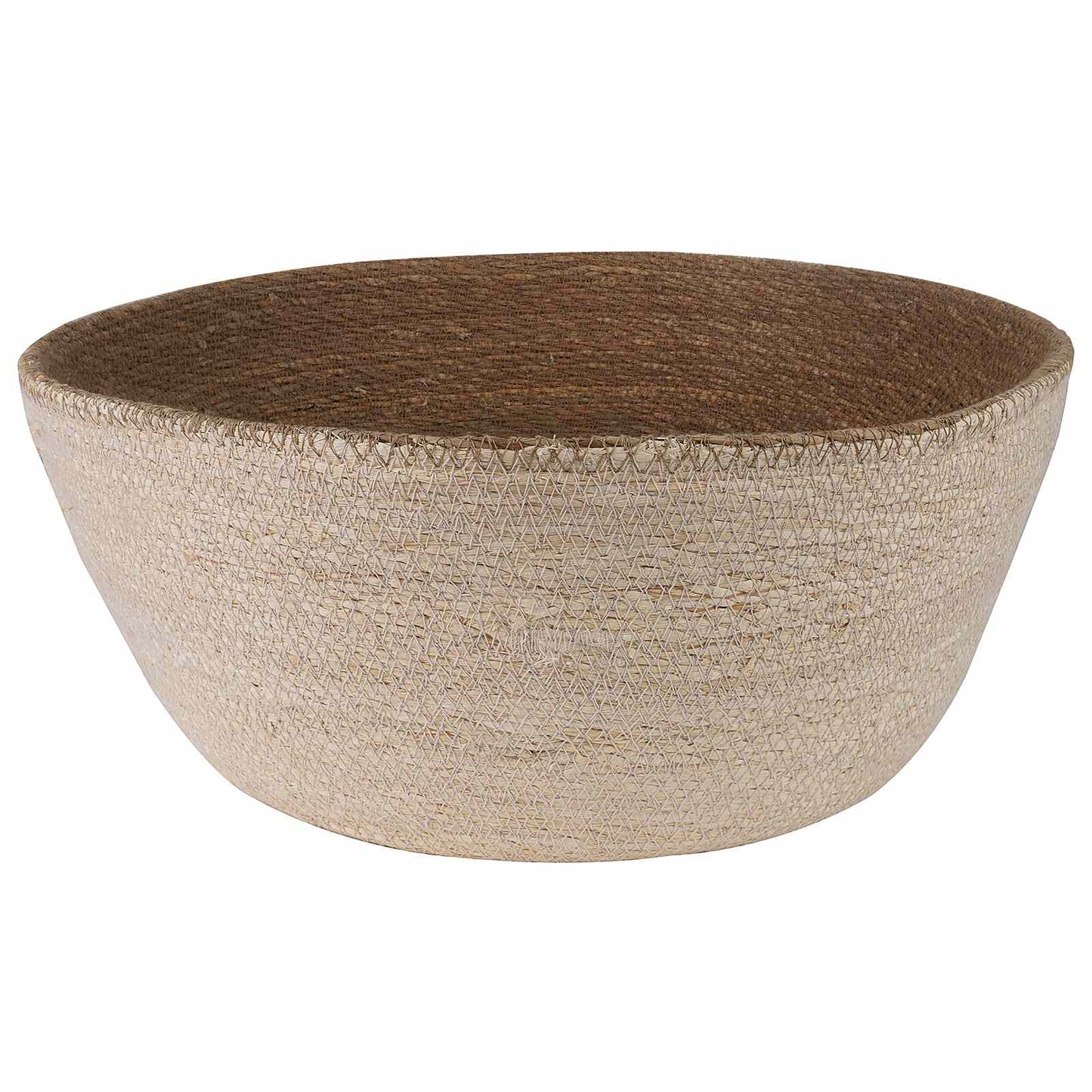 vidaXL Plant Pot with Handles 2 pcs White Ø 45 x 36 cm 100% Seagrass