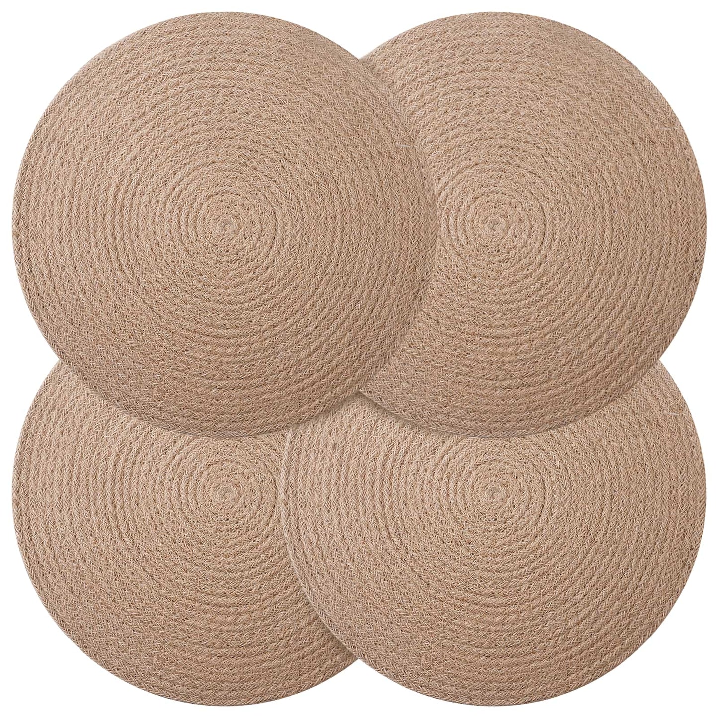 vidaXL Jute Placemets 4 pcs Natural Ø 30 cm 100% Tossa Jute