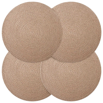 vidaXL Jute Placemets 4 pcs Natural Ø 30 cm 100% Tossa Jute