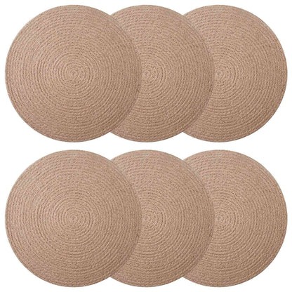 vidaXL Jute Placemets 6 pcs Natural Ø 30 cm 100% Tossa Jute
