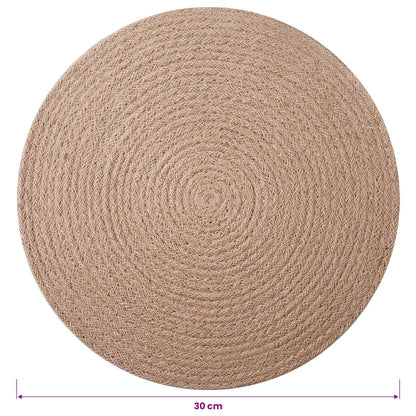 vidaXL Jute Placemets 12 pcs Natural Ø 30 cm 100% Tossa Jute