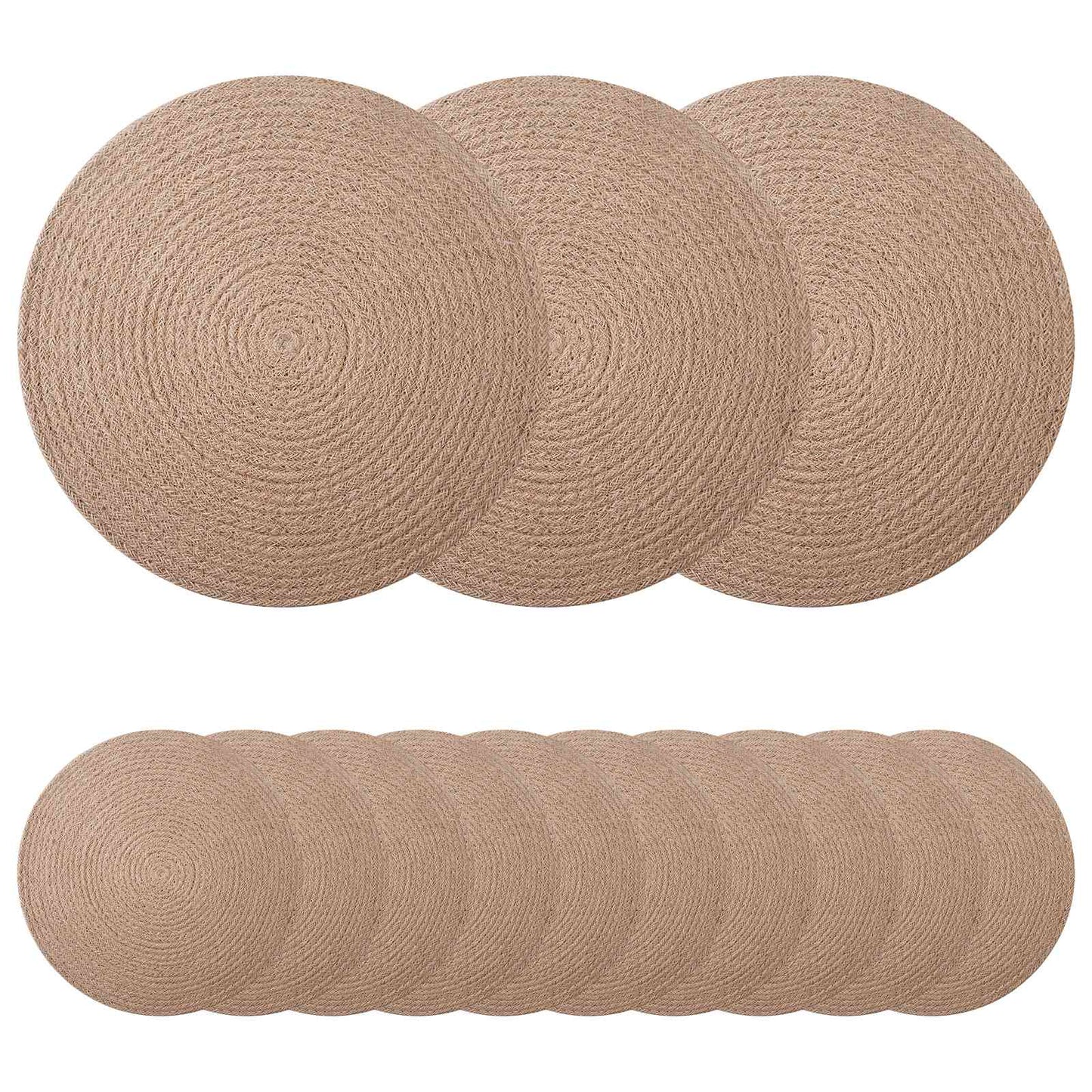 vidaXL Jute Placemets 50 pcs Natural Ø 30 cm 100% Tossa Jute