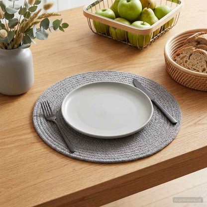vidaXL Jute Placemets 6 pcs Grey 100% Tossa Jute