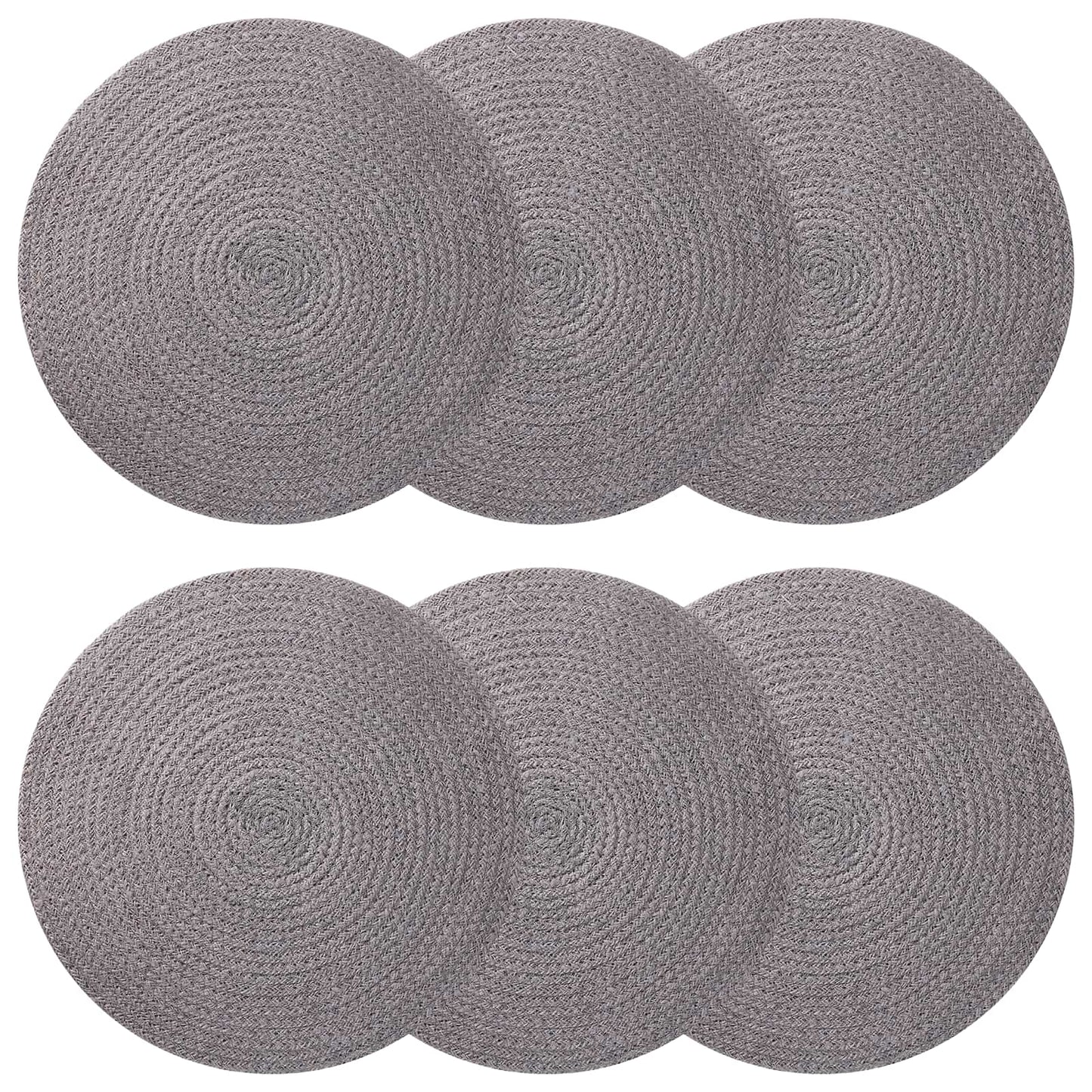 vidaXL Jute Placemets 6 pcs Grey 100% Tossa Jute