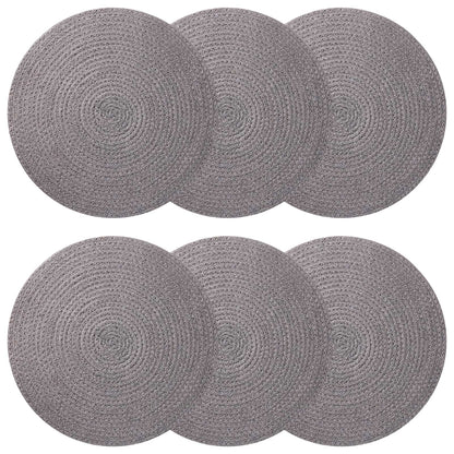 vidaXL Jute Placemets 6 pcs Grey 100% Tossa Jute