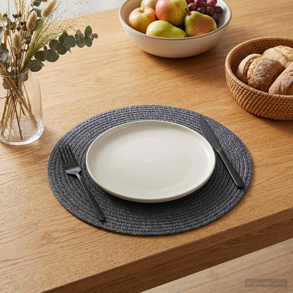 vidaXL Jute Placemets 4 pcs Dark grey 100% Tossa Jute