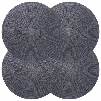 vidaXL Jute Placemets 4 pcs Dark grey 100% Tossa Jute