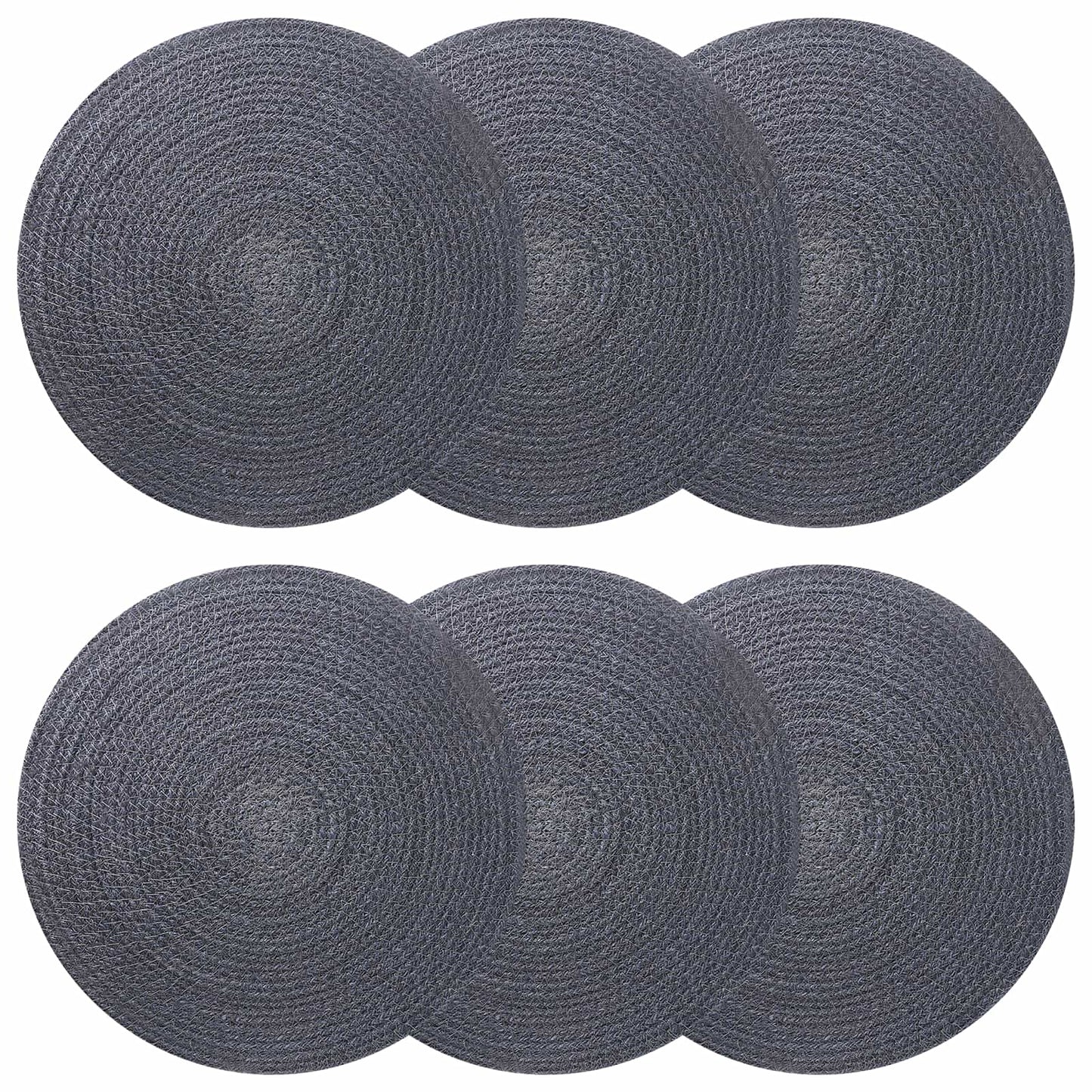vidaXL Jute Placemets 6 pcs Dark grey 100% Tossa Jute