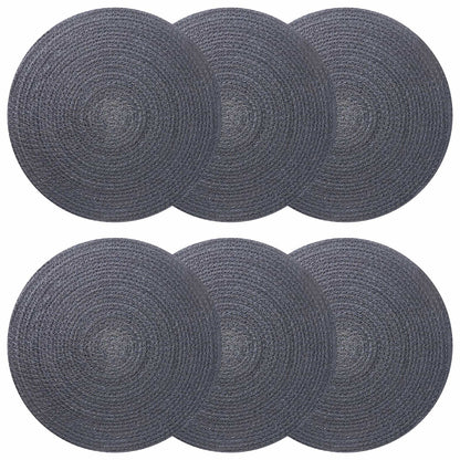 vidaXL Jute Placemets 6 pcs Dark grey 100% Tossa Jute
