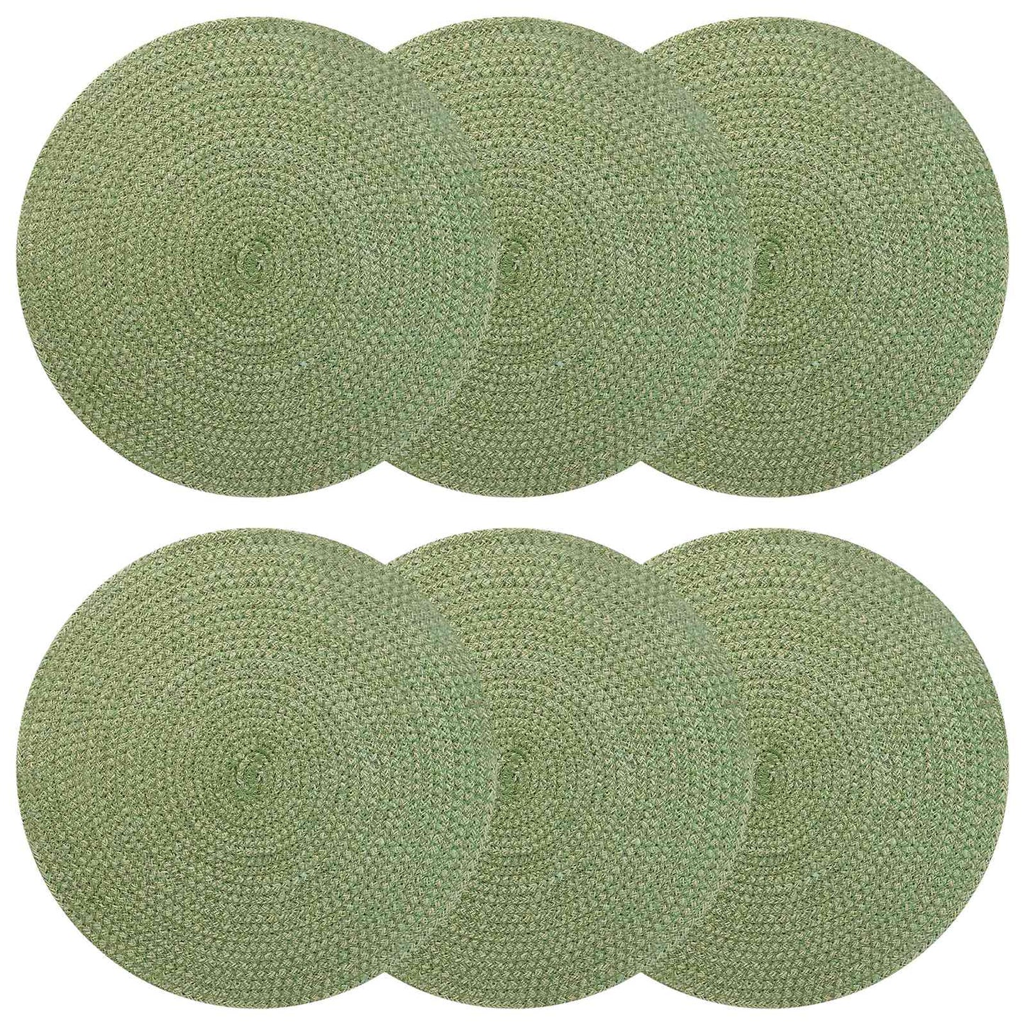 vidaXL Jute Placemets 6 pcs Olive green 100% Tossa Jute