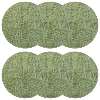 vidaXL Jute Placemets 6 pcs Olive green 100% Tossa Jute