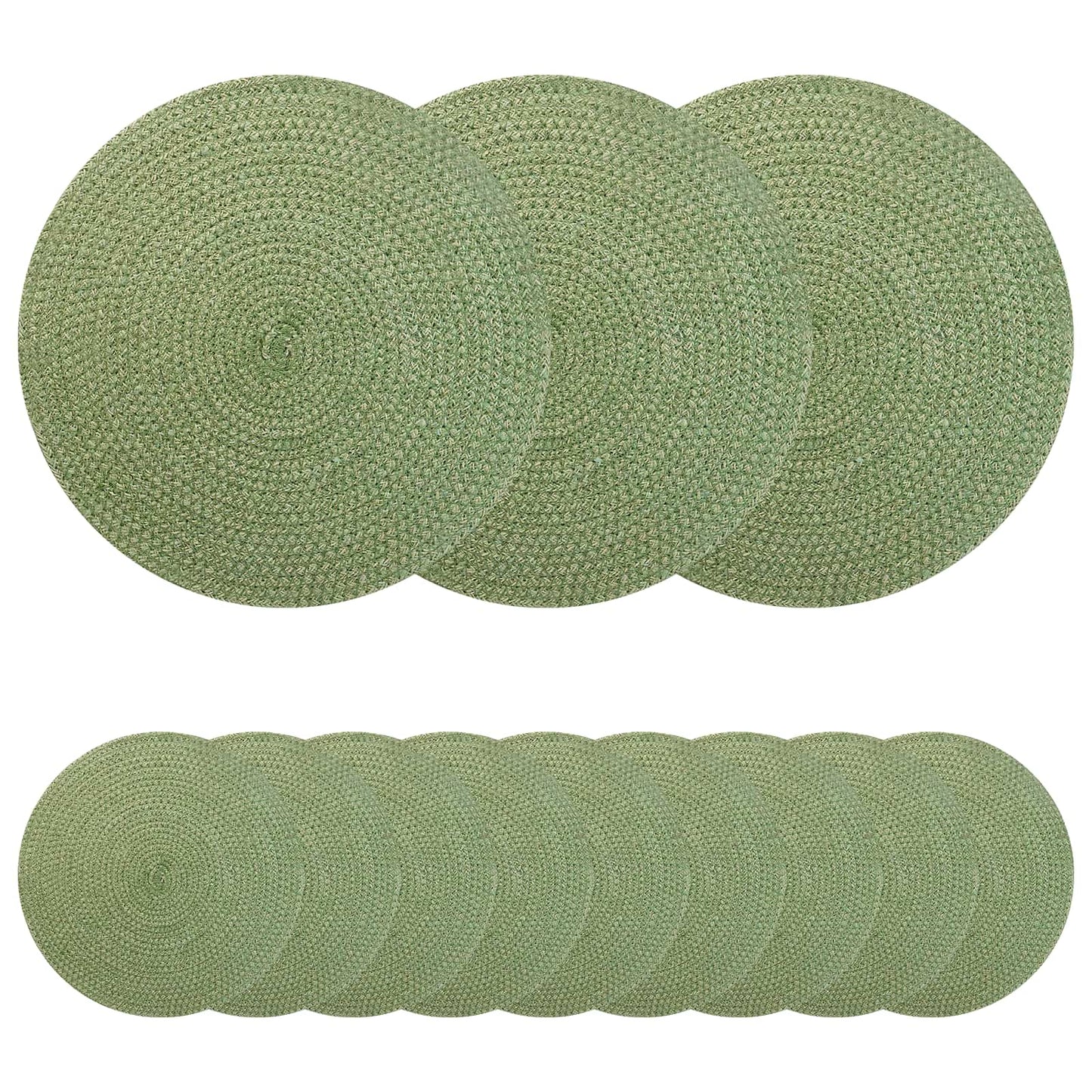 vidaXL Jute Placemets 12 pcs Olive green 100% Tossa Jute