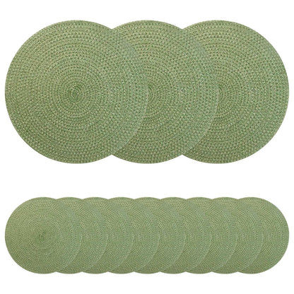 vidaXL Jute Placemets 12 pcs Olive green 100% Tossa Jute