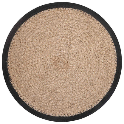 vidaXL Jute Placemets 4 pcs Natural and Black 100% Tossa Jute