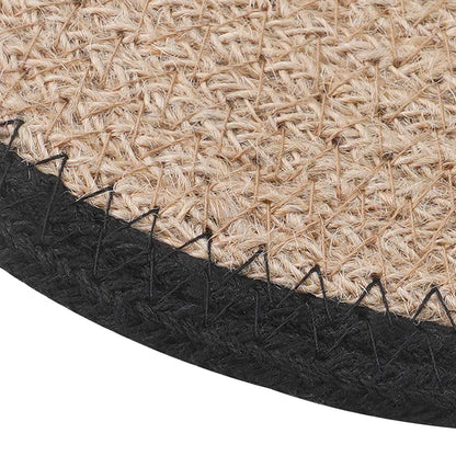 vidaXL Jute Placemets 12 pcs Natural and Black 100% Tossa Jute