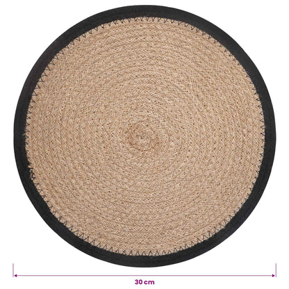 vidaXL Jute Placemets 12 pcs Natural and Black 100% Tossa Jute