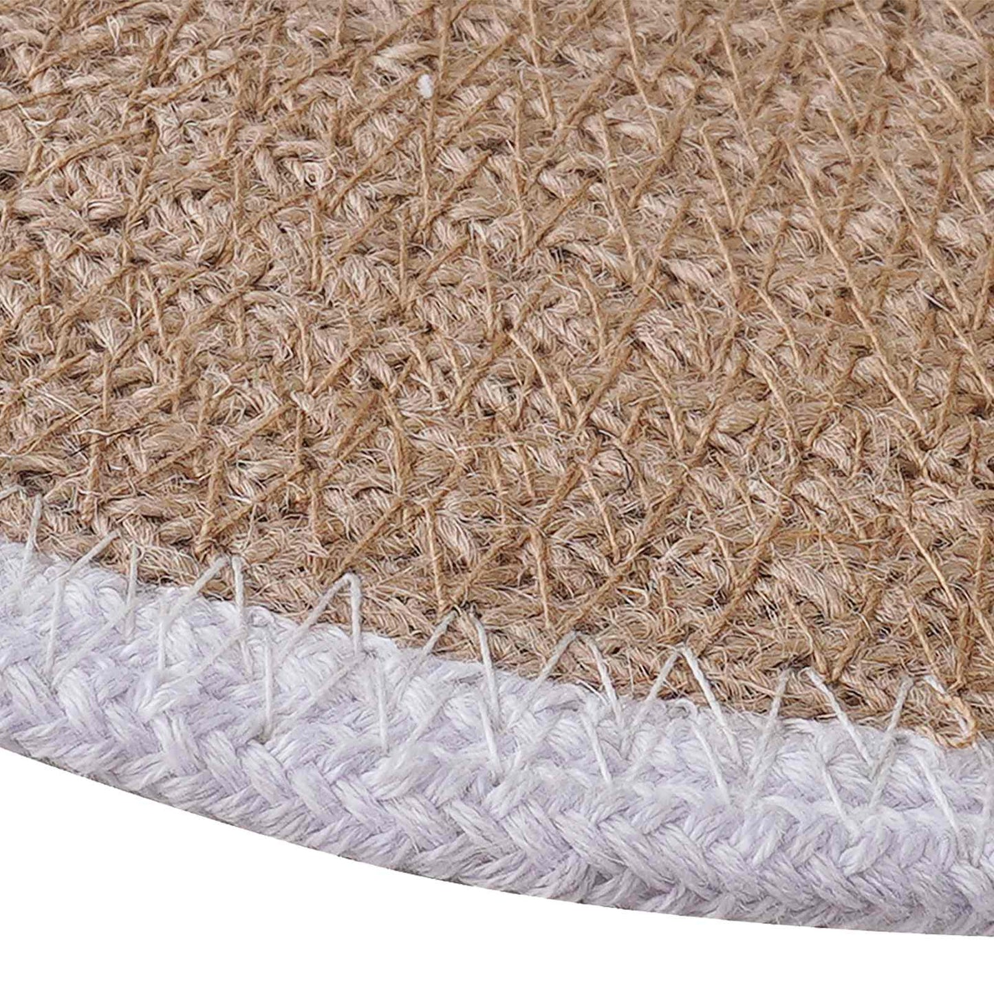 vidaXL Jute Placemets 4 pcs Natural and White 100% Tossa Jute