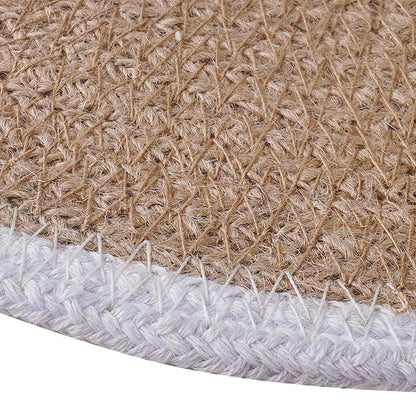 vidaXL Jute Placemets 4 pcs Natural and White 100% Tossa Jute