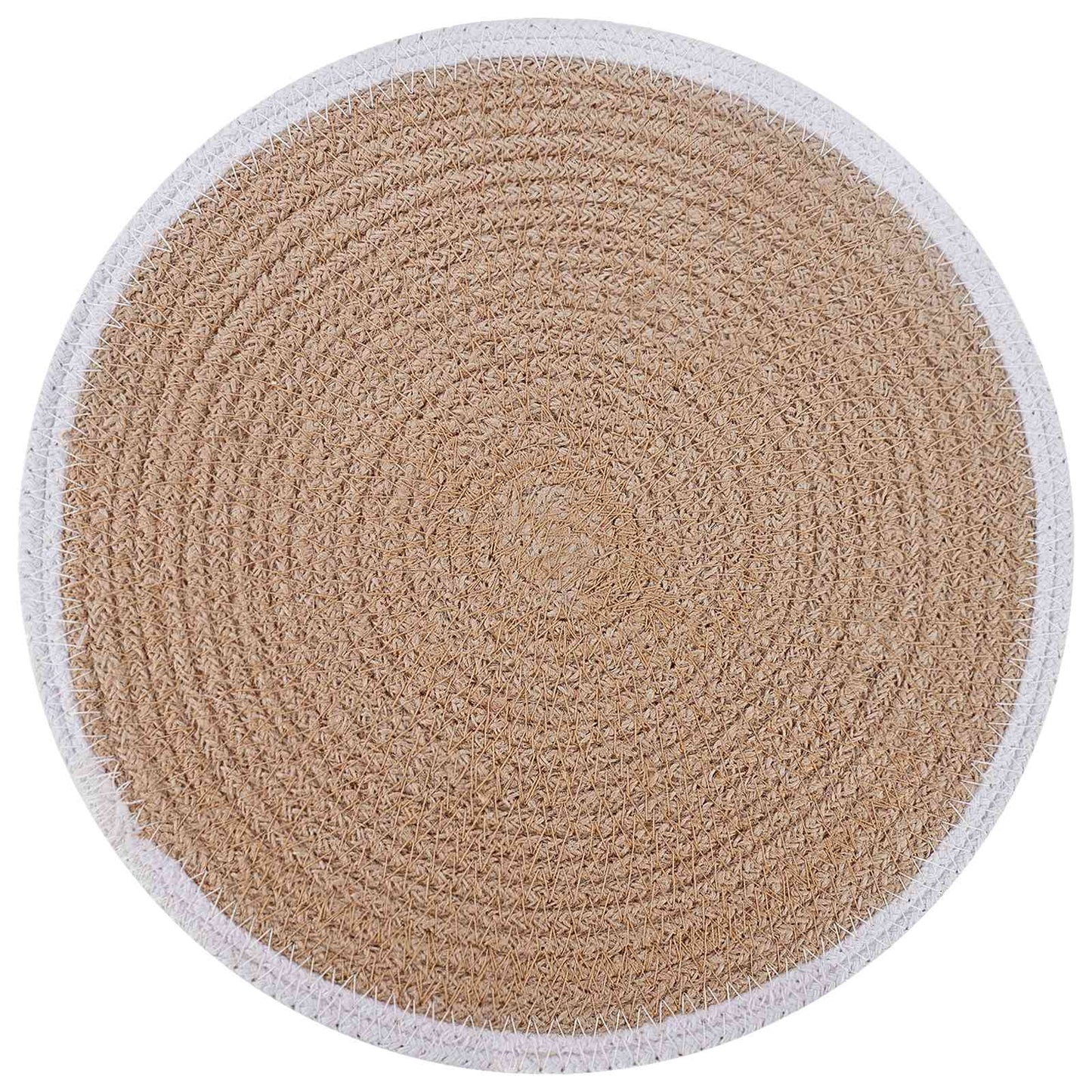vidaXL Jute Placemets 4 pcs Natural and White 100% Tossa Jute