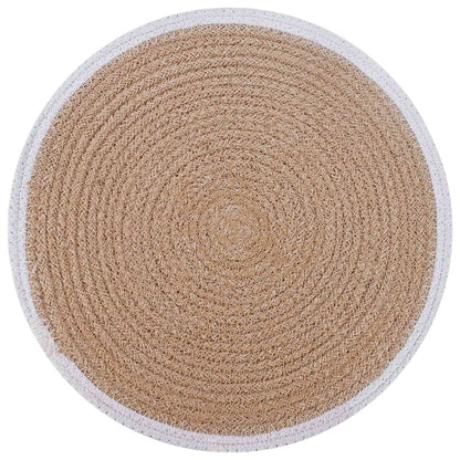 vidaXL Jute Placemets 4 pcs Natural and White 100% Tossa Jute