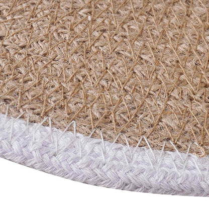 vidaXL Jute Placemets 12 pcs Natural and White 100% Tossa Jute
