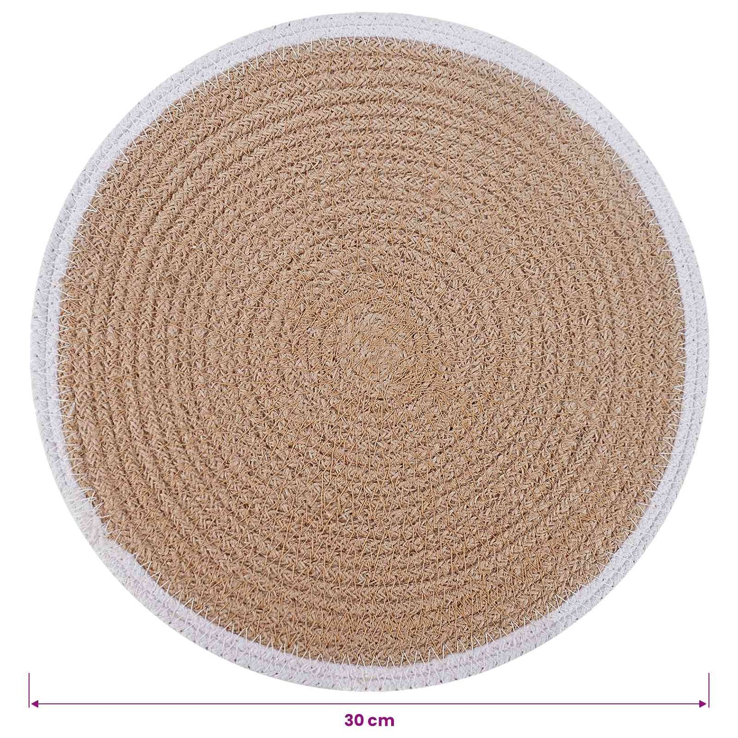 vidaXL Jute Placemets 12 pcs Natural and White 100% Tossa Jute
