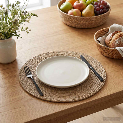 vidaXL Seagrass Placemets 4 pcs Natural 100% Seagrass