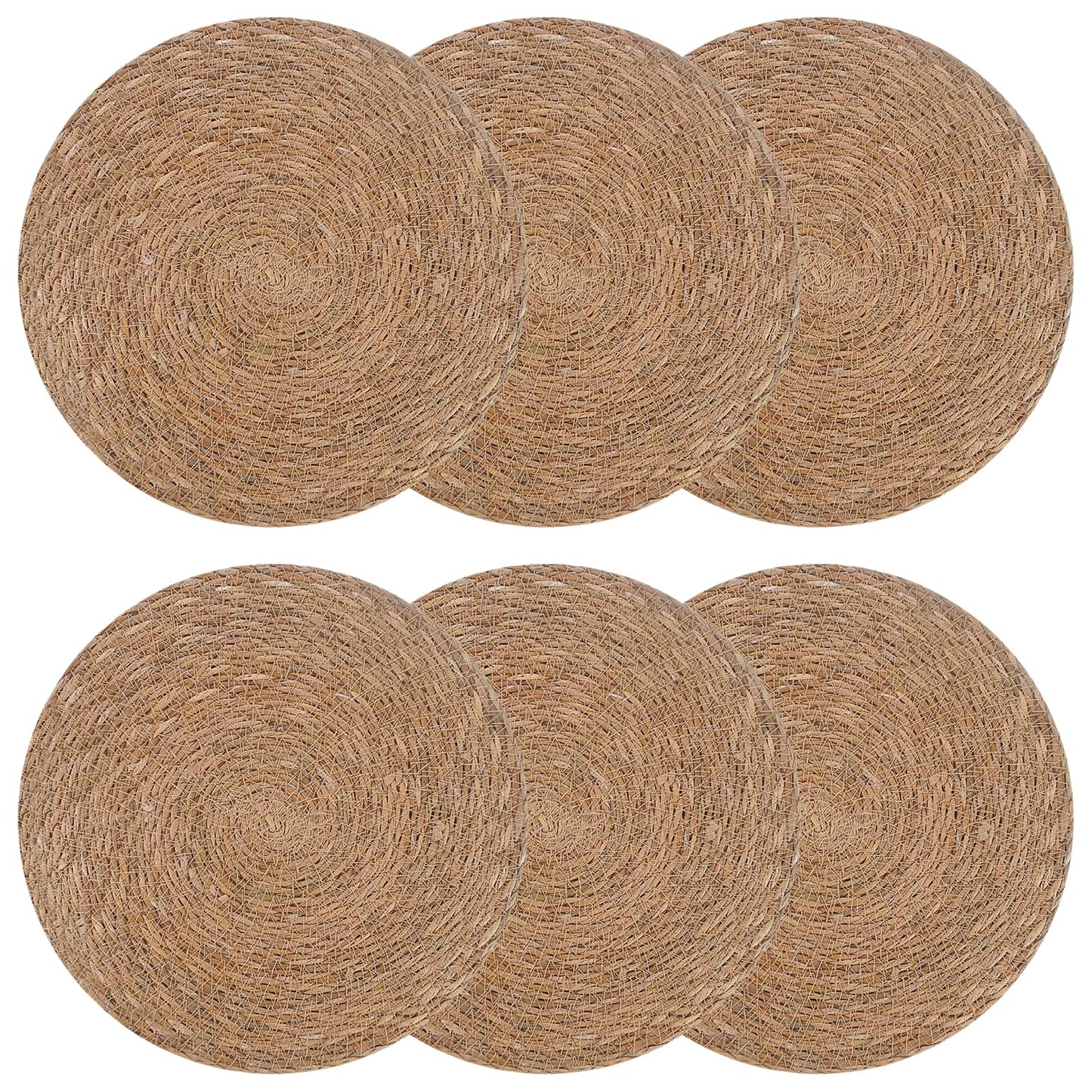 vidaXL Seagrass Placemets 6 pcs Natural 100% Seagrass