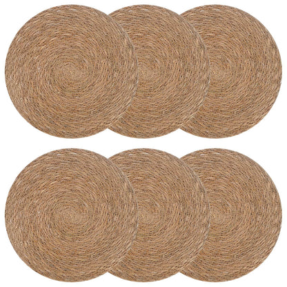 vidaXL Seagrass Placemets 6 pcs Natural 100% Seagrass