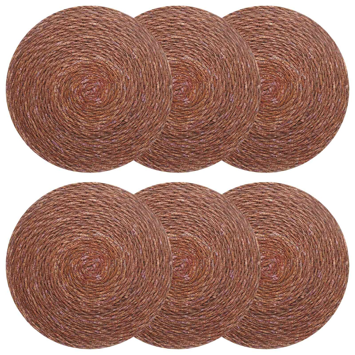 vidaXL Seagrass Placemets 6 pcs Brown 100% Seagrass