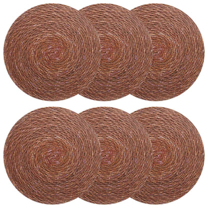 vidaXL Seagrass Placemets 6 pcs Brown 100% Seagrass