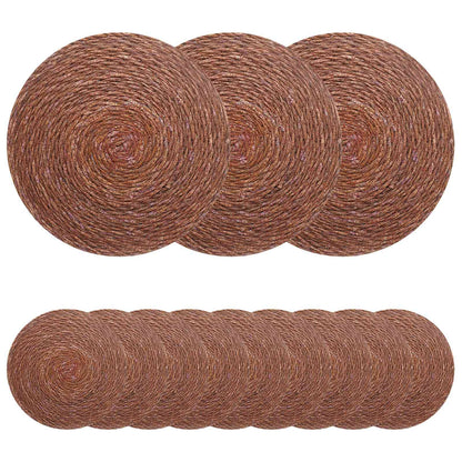 vidaXL Seagrass Placemets 12 pcs Brown 100% Seagrass