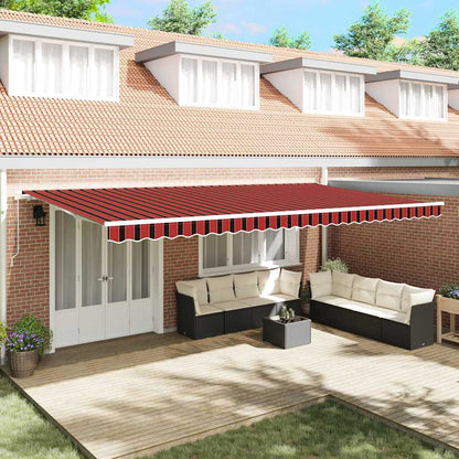 vidaXL Retractable Awning Manual Orange and Brown 600 x 300 cm
