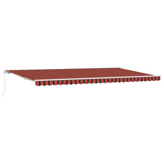 vidaXL Retractable Awning Manual Orange and Brown 600 x 300 cm