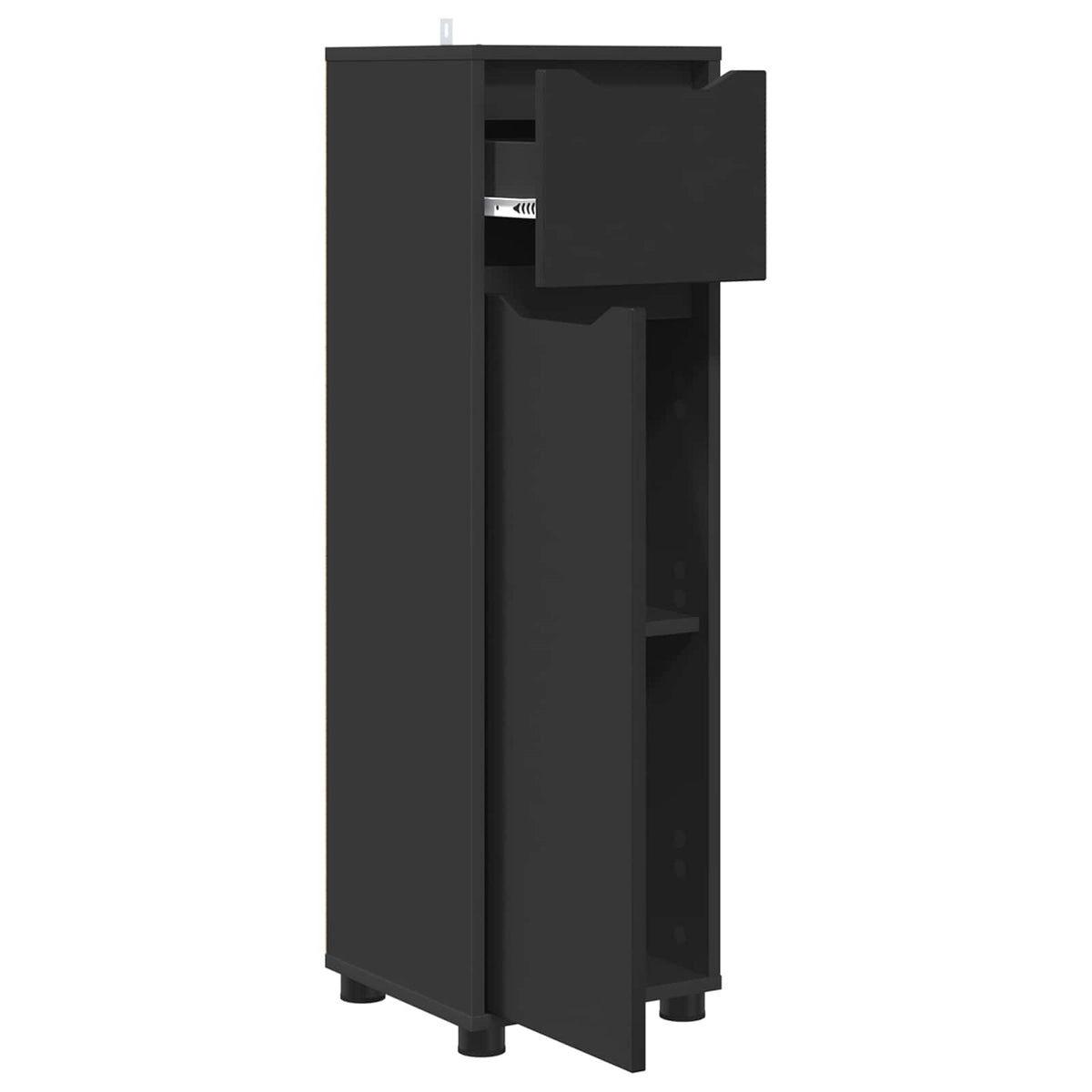 vidaXL Bathroom Cabinet Black 30.5 x 30 x 101 cm Engineered Wood
