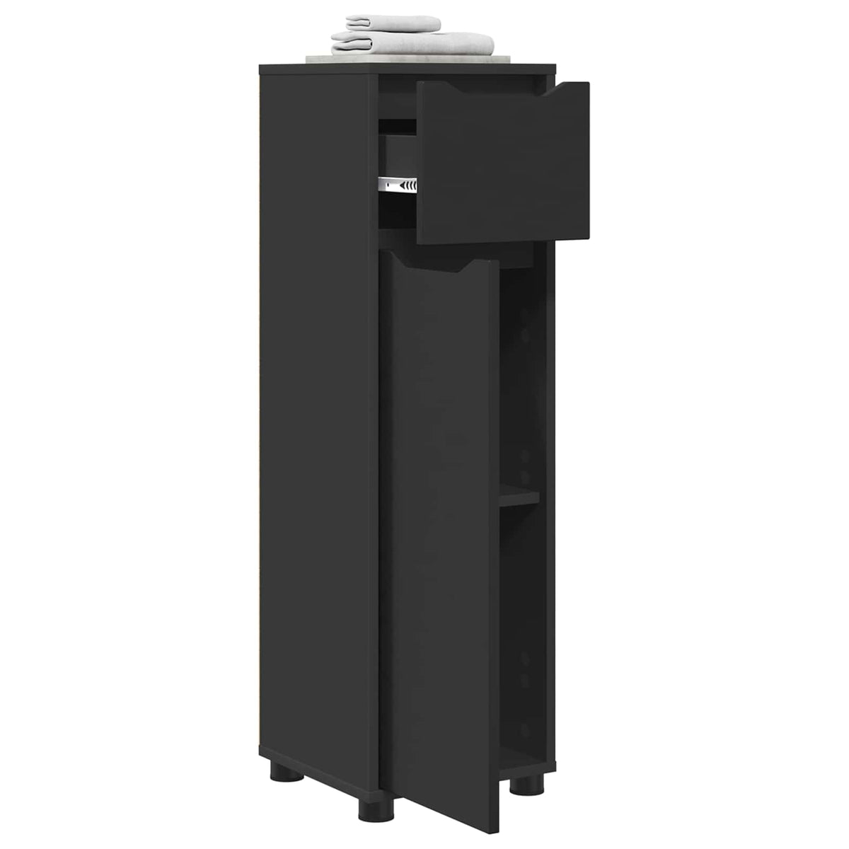 vidaXL Bathroom Cabinet Black 30.5 x 30 x 101 cm Engineered Wood