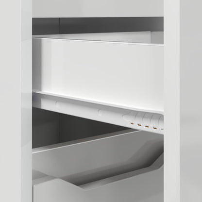 vidaXL Bathroom Cabinet High Gloss White 30.5 x 30 x 101 cm