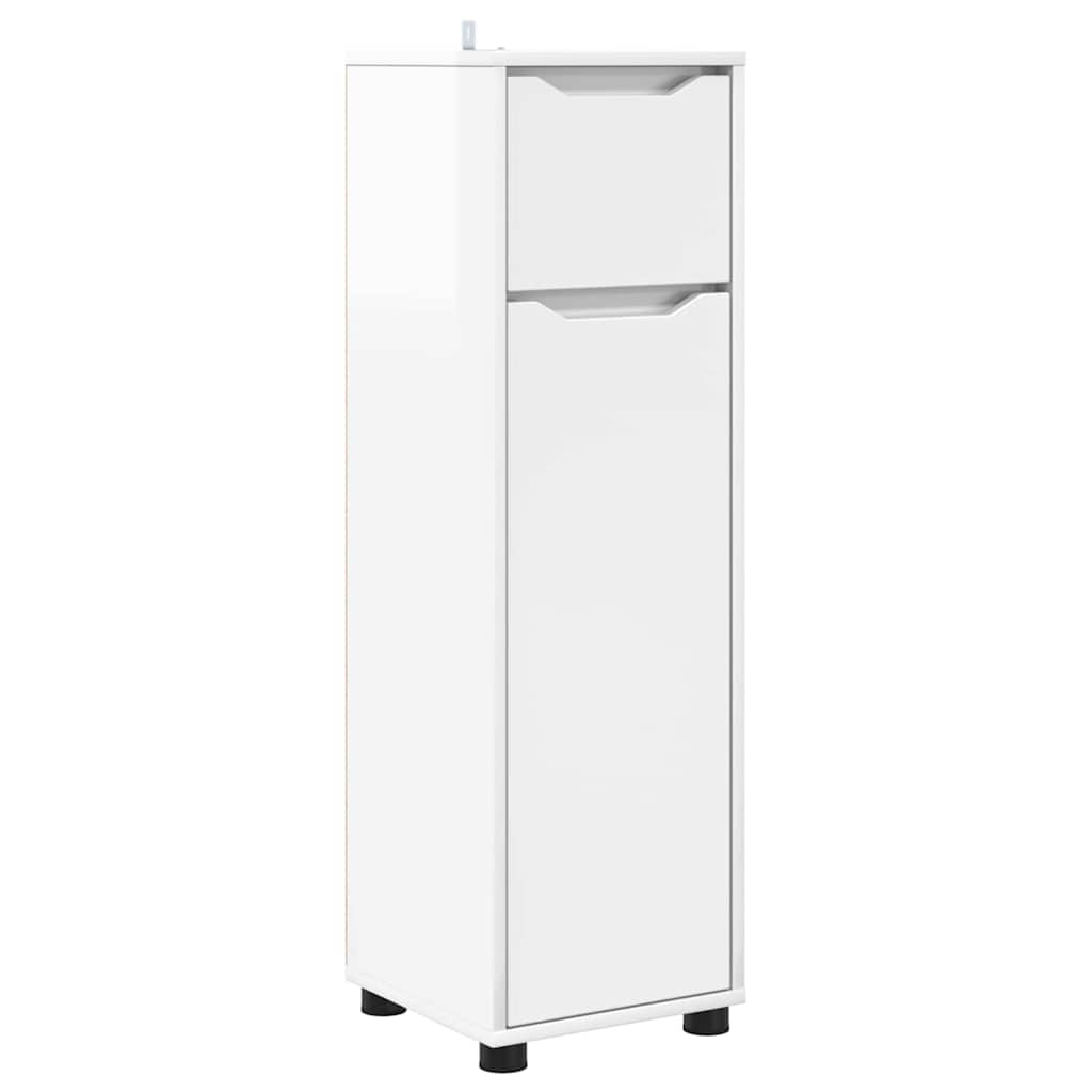 vidaXL Bathroom Cabinet High Gloss White 30.5 x 30 x 101 cm
