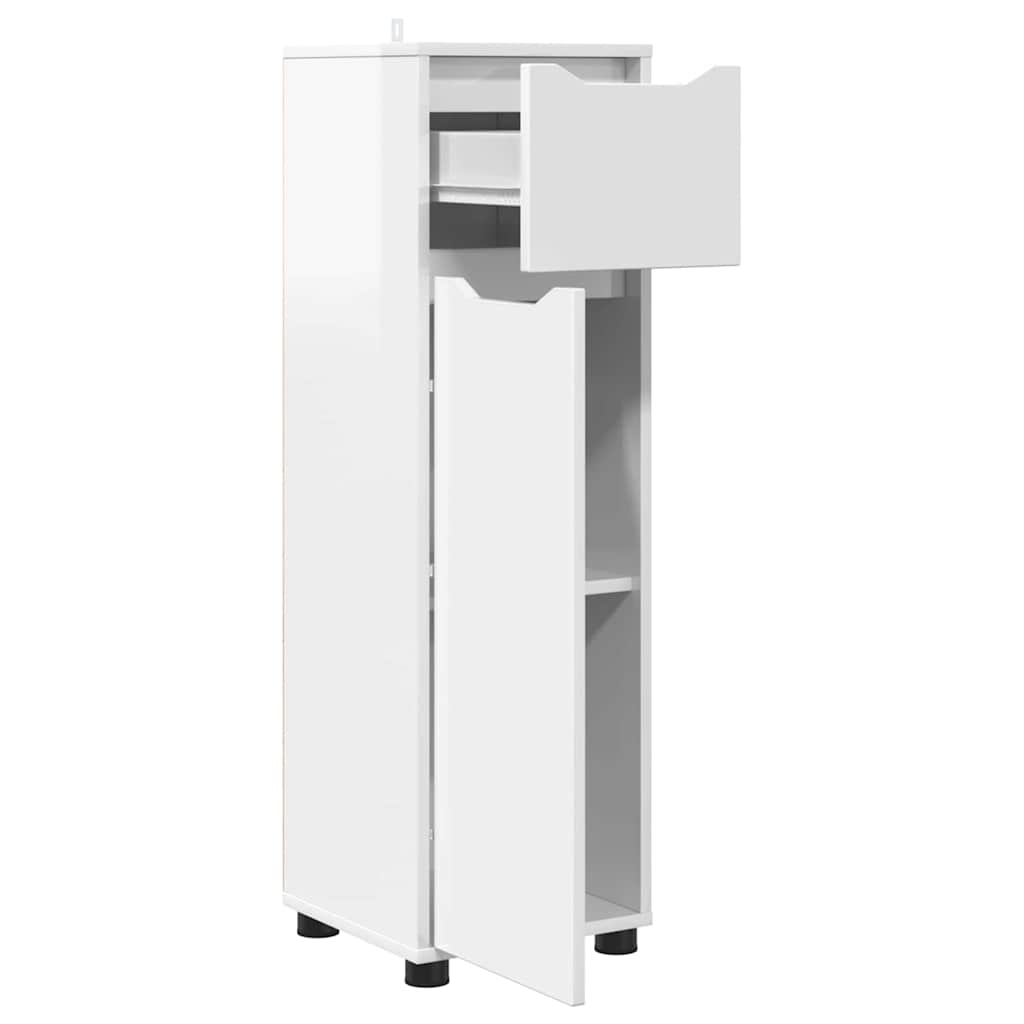 vidaXL Bathroom Cabinet High Gloss White 30.5 x 30 x 101 cm