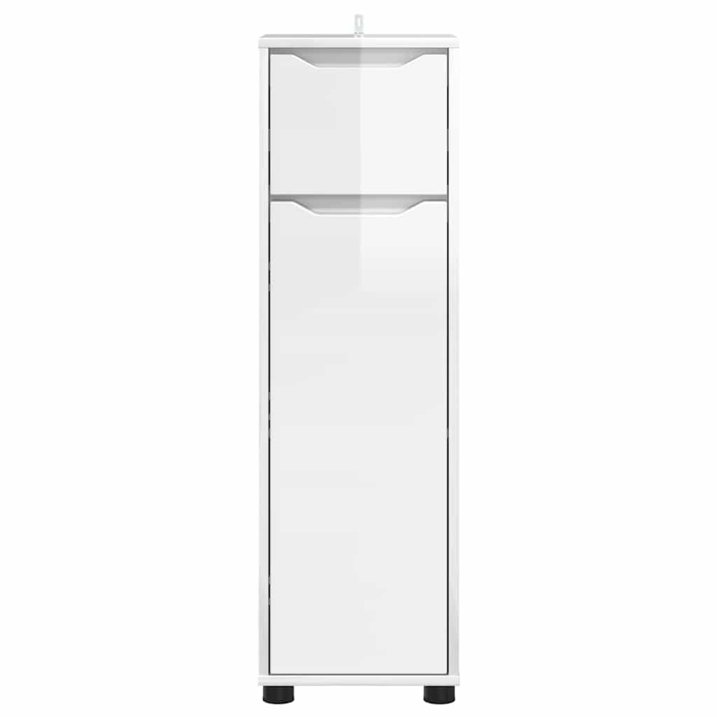 vidaXL Bathroom Cabinet High Gloss White 30.5 x 30 x 101 cm