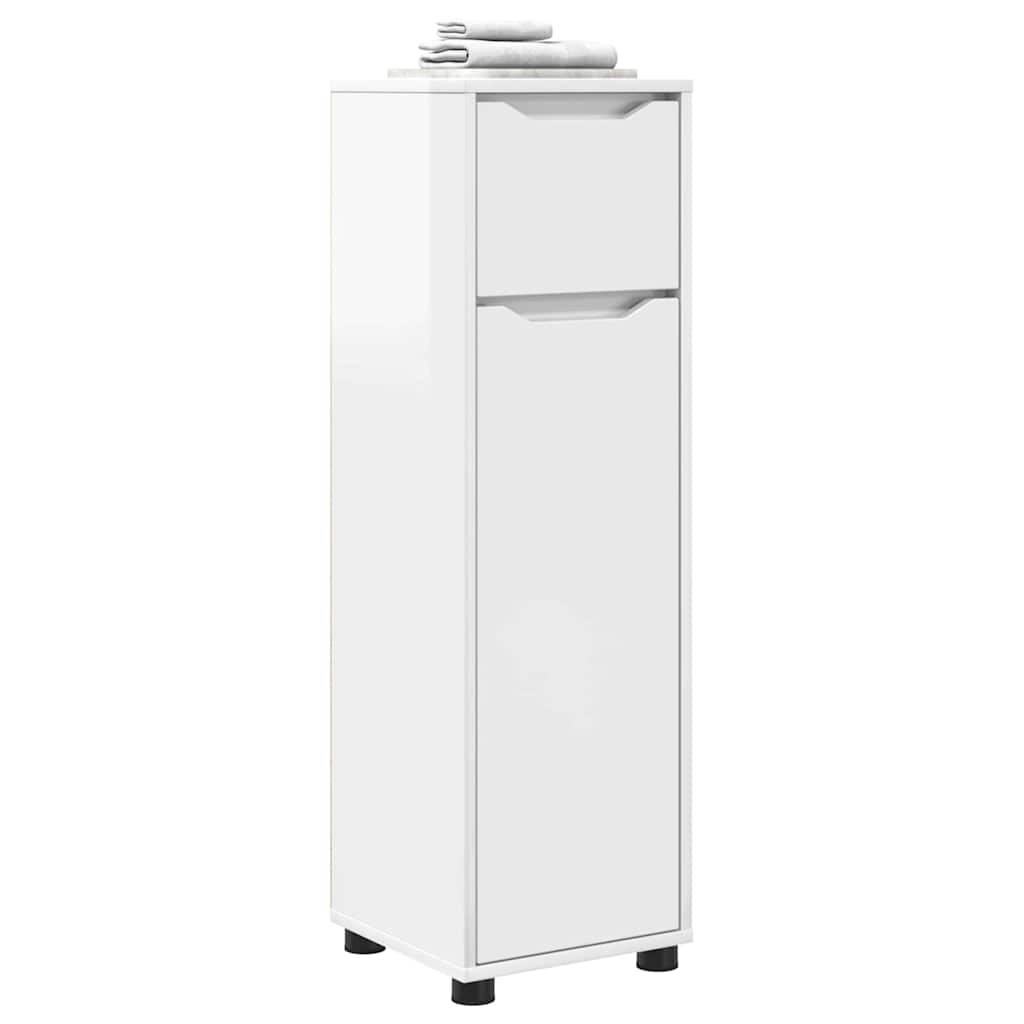 vidaXL Bathroom Cabinet High Gloss White 30.5 x 30 x 101 cm