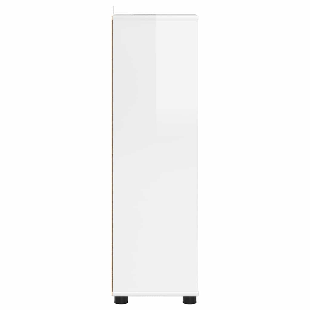 vidaXL Bathroom Cabinet High Gloss White 30.5 x 30 x 101 cm